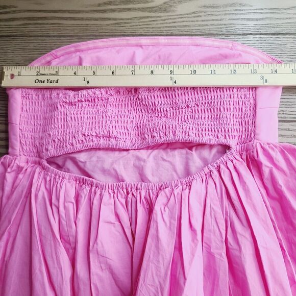 STEELE Australia Dress M Pink Fit & Flare Strapless Smocked A-Line Mini - Picture 8 of 9